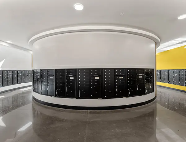Secure package storage room for students