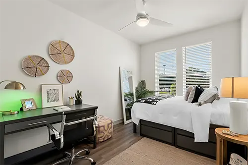 Interior view of a student apartment at The Jolly Roger