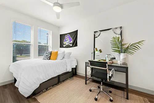 Student bedroom for ECU students in Greenville