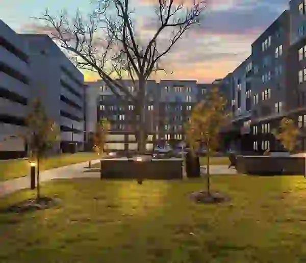 Exterior view of The Jolly Roger student apartment building near East Carolina University